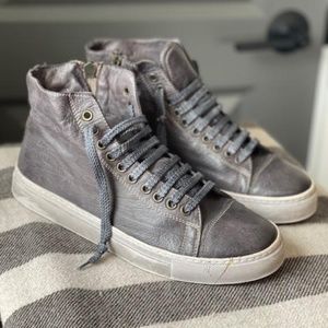 AMAZING! CALZOLERIA TOSCANA Leather High Top Sneaker/Stone Benzo Boot 6.5/36.5
